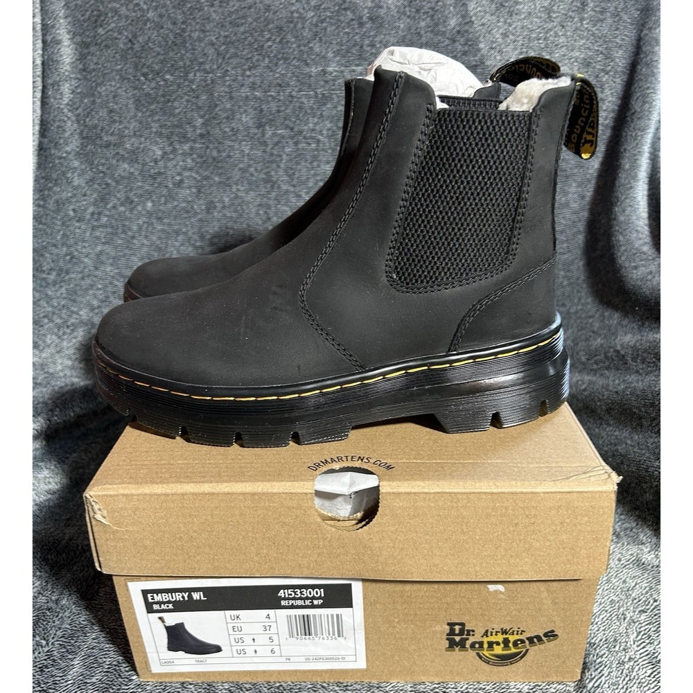Dr. Martens Embury WL Black Boots Women's 6 / Men's 5 Republic WP 41533001